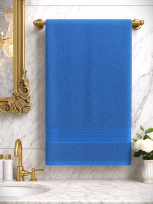 bombay dyeing towel 100% cotton tulip bath turkish towel | 450 gsm, super soft & ultra absorbent | 75cm x 150cm swedish blue