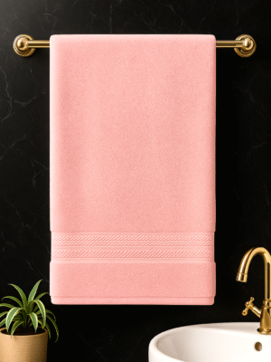 bombay dyeing towel 100% cotton tulip bath turkish towel | 450 gsm, super soft & ultra absorbent | 75cm x 150cm peach melba