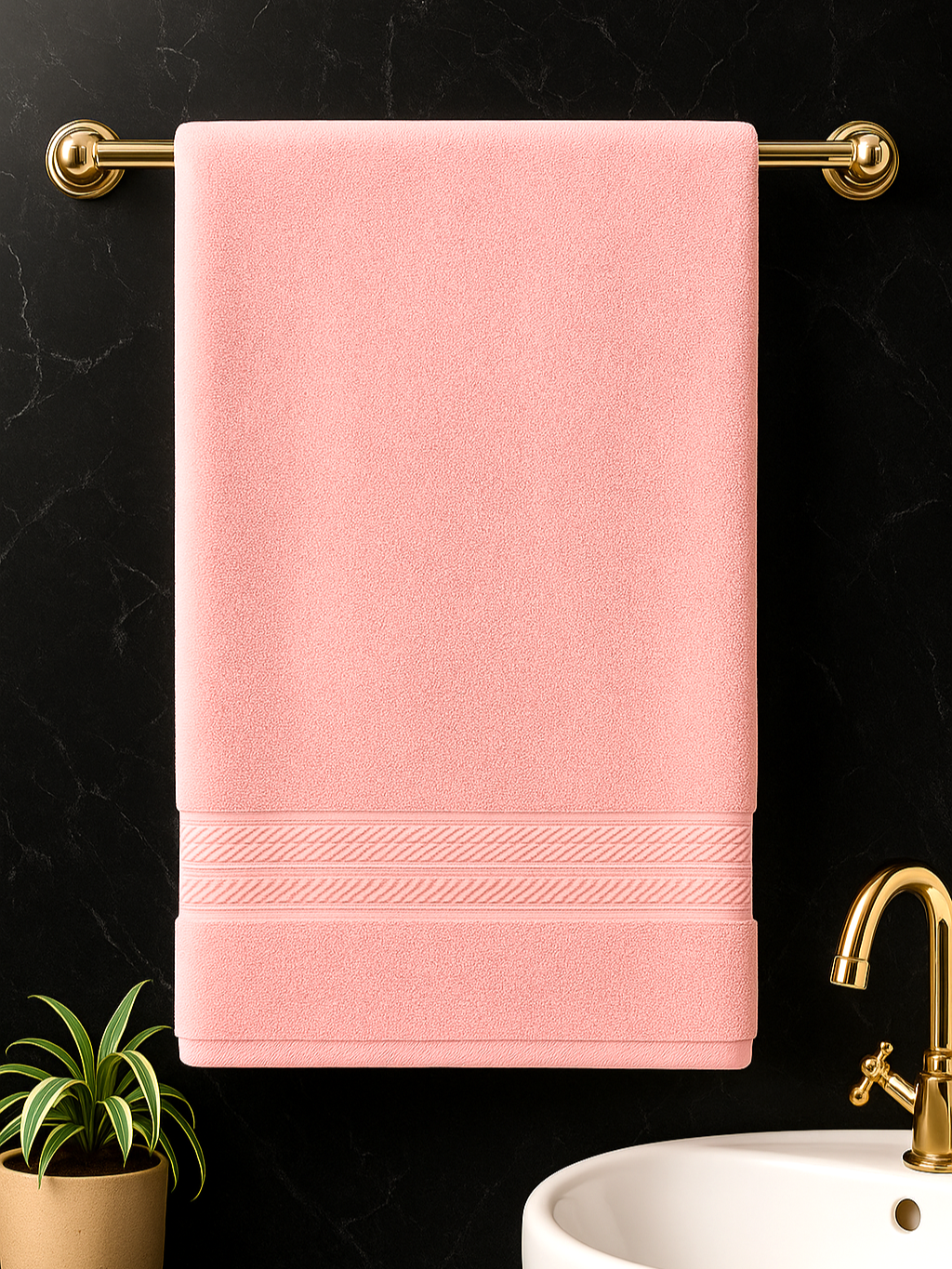 bombay dyeing towel 100% cotton tulip bath turkish towel | 450 gsm, super soft & ultra absorbent | 75cm x 150cm peach melba