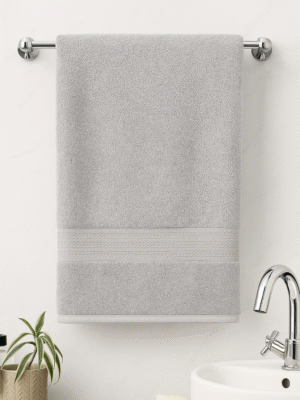 bombay dyeing towel 100% cotton tulip bath turkish towel | 450 gsm, super soft & ultra absorbent | 75cm x 150cm ash grey