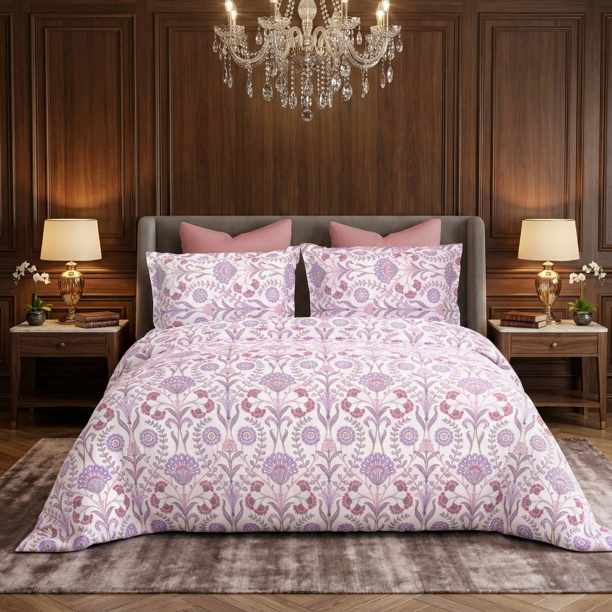 bombay dyeing 180 tc king size bedsheet with 2 pillow covers | 100% pure cotton | large size (274cm x 274cm) | soft, breathable & durable | florentine 7873 purple