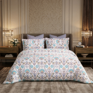 bombay dyeing 180 tc king size bedsheet with 2 pillow covers | 100% pure cotton | large size (274cm x 274cm) | soft, breathable & durable | florentine 7873 blue