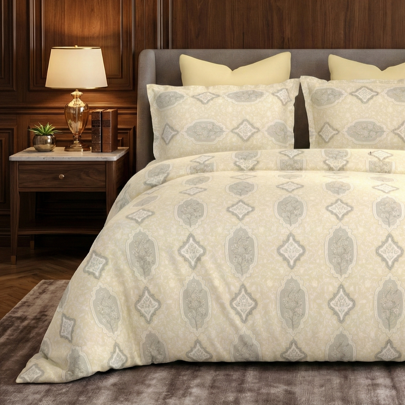 bombay dyeing 180 tc king size bedsheet with 2 pillow covers | 100% pure cotton | large size (274cm x 274cm) | soft, breathable & durable | florentine 7871 yellow