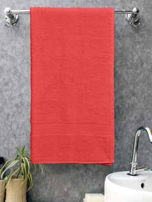 bombay dyeing towel 100% cotton tulip bath turkish towel | 450 gsm, super soft & ultra absorbent | 75cm x 150cm red