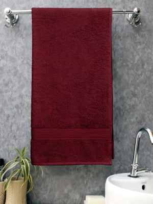 bombay dyeing towel 100% cotton tulip bath turkish towel | 450 gsm, super soft & ultra absorbent | 75cm x 150cm burgundy
