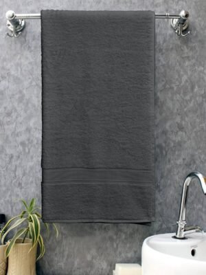 bombay dyeing towel 100% cotton tulip bath turkish towel | 450 gsm, super soft & ultra absorbent | 75cm x 150cm charcoal