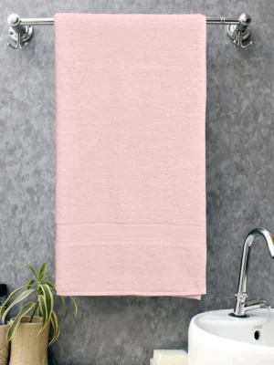 bombay dyeing towel 100% cotton tulip bath turkish towel | 450 gsm, super soft & ultra absorbent | 75cm x 150cm powder pink