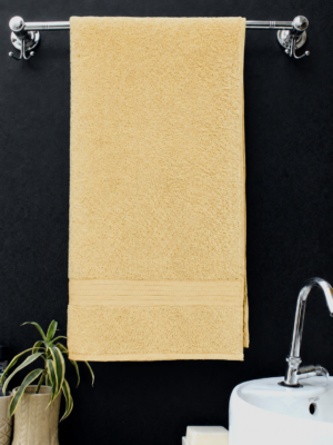 Bombay Dyeing Tulip Bath Towel - 450 GSM, Turkish Towel - 75cm x 150cm, Buttercup
