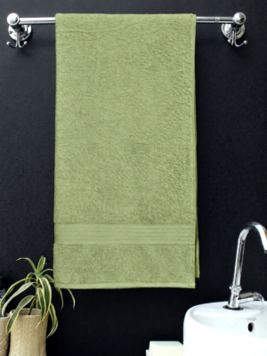 Bombay Dyeing Tulip Bath Towel - 450 GSM, Turkish Towel - 75cm x 150cm, Tarragon